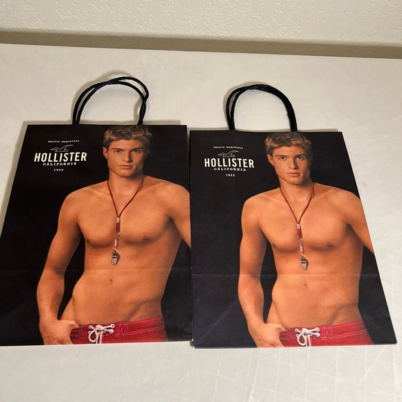 Hollister Lot Of 2 Paper Shopping Bags pacific California 1922 12” X 9” Vintage - Picture 1 of 7